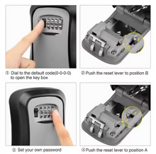 Load image into Gallery viewer, Weatherproof 4 Combination door code lock China Wholesale Key Storage Lock Box Combination Key Safe Wall Combination Safe Lock
