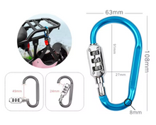 Load image into Gallery viewer, Combination Code Lock Safe Travel Bag Luggage Security OEM Locker Lock Code Zinc Alloy D-Ring Chain Clip Hook Combination Lock