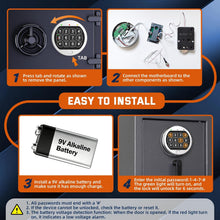 Load image into Gallery viewer, Electronic Safe Lock Replacement Chrome Keypad Fit Home, Pistol, Hotel Safes, Vault Doors and More