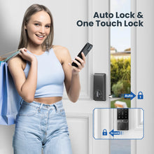 Load image into Gallery viewer, Smart Door Lock, Keyless Entry Door Lock with Doorbell, Door Locks for Front Door with App Control, Auto-Lock, with Bluetooth