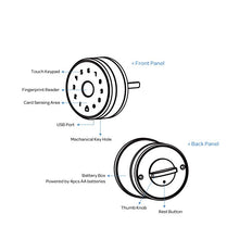 Load image into Gallery viewer, Handle Fully Automatic Smart Lock Fingerprint Knob Door Lock Unlock Touch Screen Bluetooth App Keyless Entry Door Lock