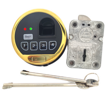 Load image into Gallery viewer, Fingerprint Safe Lock Biometric Gold Keypad Swingbolt Lock With 2 Override Keys