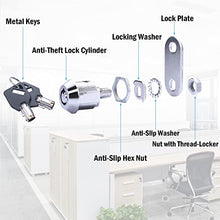 Load image into Gallery viewer, 5 Pack Tubular Cam Locks Keyed Alike-5/8 Inch ,Cabinet Locks for RV Storage Lock, Tool Box Drawer, Secue Door Files,Mailbox Locks, Cabinet Drawer Locks and More(Zinc Alloy)