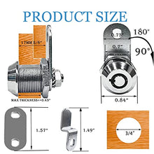 Load image into Gallery viewer, 5 Pack Tubular Cam Locks Keyed Alike-5/8 Inch ,Cabinet Locks for RV Storage Lock, Tool Box Drawer, Secue Door Files,Mailbox Locks, Cabinet Drawer Locks and More(Zinc Alloy)