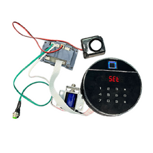 Load image into Gallery viewer, Biometric Touch Display &amp; Keypad Lock Light up Electronic Lock Round Shape Electronic Lock for Jewelry Cabinet
