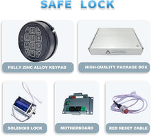 Load image into Gallery viewer, Electronic Safe Lock Replacement Keypad with Solenoid Lock, Gun Safe Lock with Programmable Electronic Keypad, Lock Fits High Security Safe Box and Security Cabinet

