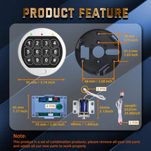 Load image into Gallery viewer, Electronic Safe Lock Replacement Chrome Keypad Fit Home, Pistol, Hotel Safes, Vault Doors and More

