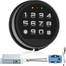 Load image into Gallery viewer, Gun Safe Lock Replacement with Solenoid, Safe Box Lock with 2 Override Keys Black Keypad Replacement for Safe Box, Rifle Safe
