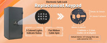 Load image into Gallery viewer, Gun Safe Lock Replacement with Solenoid, Safe Box Lock with 2 Override Keys Black Keypad Replacement for Safe Box, Rifle Safe
