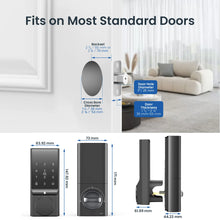 Load image into Gallery viewer, Smart Door Lock, Keyless Entry Door Lock with Doorbell, Door Locks for Front Door with App Control, Auto-Lock, with Bluetooth
