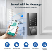 Load image into Gallery viewer, Smart Door Lock, Keyless Entry Door Lock with Doorbell, Door Locks for Front Door with App Control, Auto-Lock, with Bluetooth
