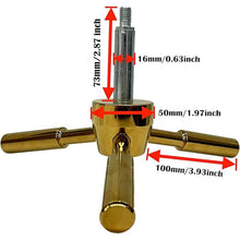 Load image into Gallery viewer, 3 Spoke Gun Safe Handle Replacement, Gold Finish Heavy-Duty Handle for Safe Box, Gun Safes, Vault Doors,Fireproof safes
